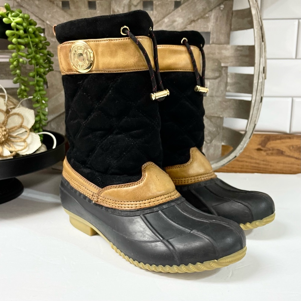 Tommy Hilfiger Ricky Contrast Trim Black Duck Boots - Picture 5 of 10